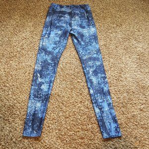 Blue Patterned Athletic Leggings
